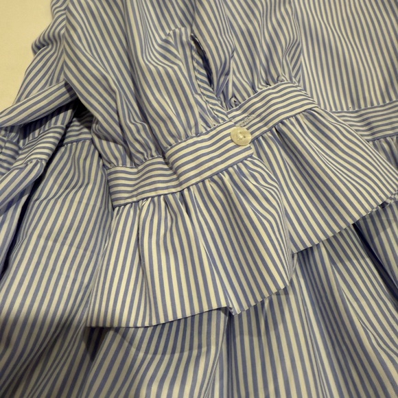 Blue Striped Ruffle Dress - Picture 5 of 9